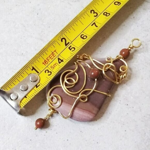 Huge! Wire Wrapped Mookaite Jasper Pendant! Grounding ~ Healing ~ Protection - Picture 8 of 9